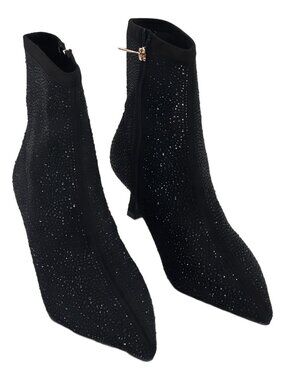 GC Shoes Tina Pointed Toe Sparkle Kitten Heel Booties Women's 10M